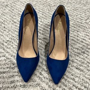 Blue high heels